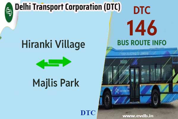 DTC 146 - Hiranki Village to Majlis Park Bus Route Information