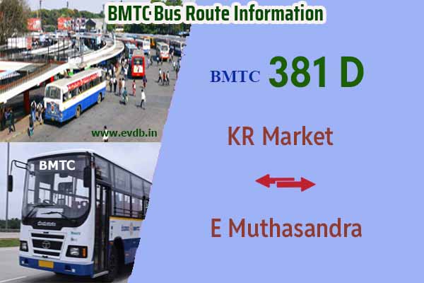 BMTC 381D - KR Market to E Muthasandra, E Muthasandra to KR Market Bus Route Information