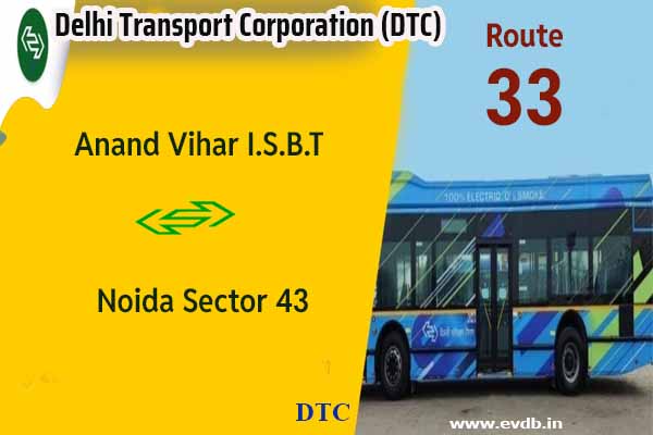 DTC 33 - Anand Vihar I.S.B.T to Noida Sector 43 Bus Route Information