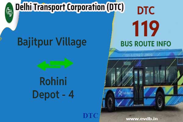 DTC 119 - Bajitpur Village to Rohini Depot 4 Bus Route Information