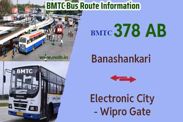 BMTC 378AB - Banashankari to Electronic City Wipro Gate, Electronic City Wipro Gate to Banashankari Bus Route Information