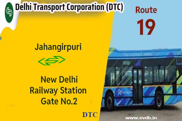 DTC 19 - Jahangirpuri to New Delhi Railway Station Gate No.2 Bus Route Information