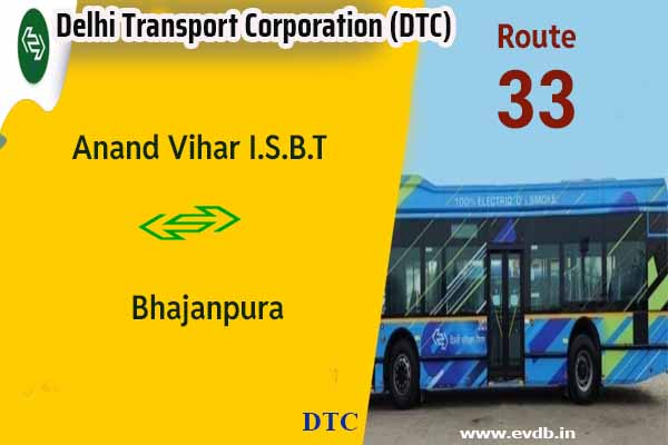 DTC 33 - Anand Vihar I.S.B.T to Bhajanpura Bus Route Information