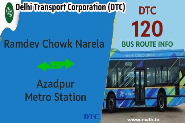 DTC 120 - Ramdev Chowk Narela to Azadpur Metro Station Bus Route Information