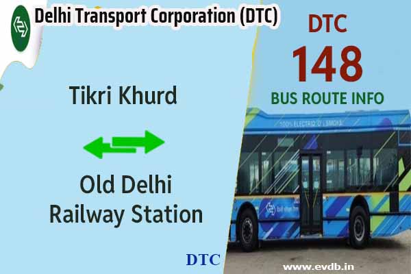 DTC 148 - Tikri Khurd to Old Delhi Railway Station Bus Route Information